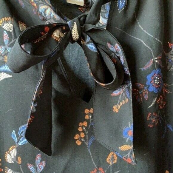 H&M Floral Print Bow Shift Dress | Women Size 0 - Picture 3 of 6